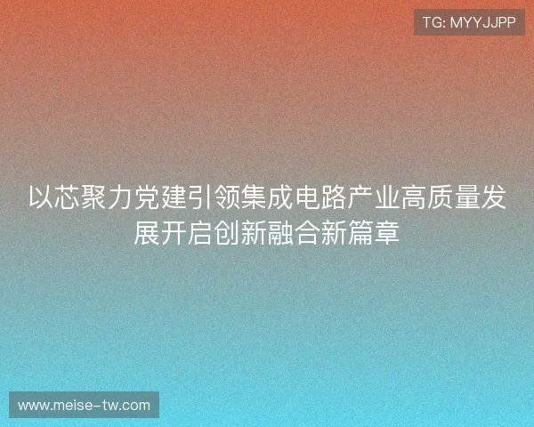 以芯聚力党建引领集成电路产业高质量发展开启创新融合新篇章